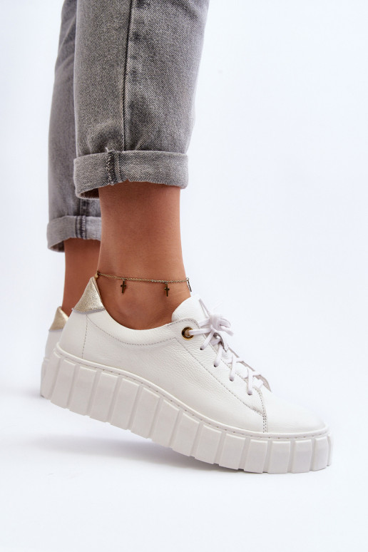 Zazoo 2919   boty s masivní podrážkou bílé