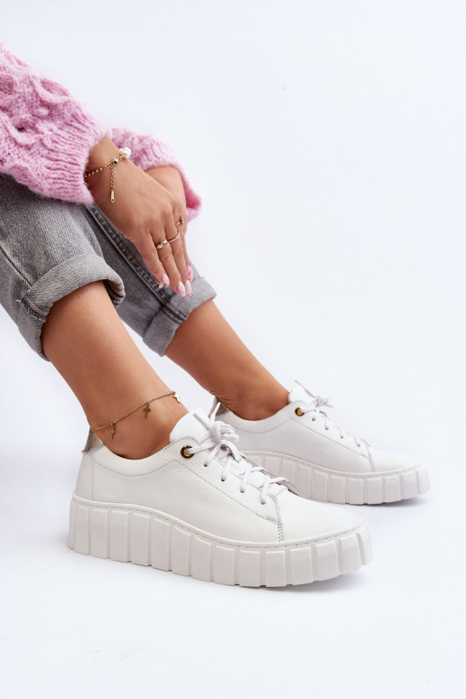 Zazoo 2919   boty s masivní podrážkou bílé