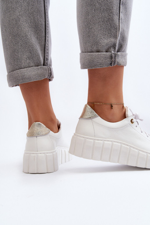 Zazoo 2919   boty s masivní podrážkou bílé