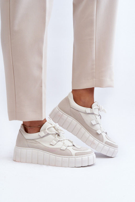   tenisky s platformou M01/1 Zazoo slonová kost