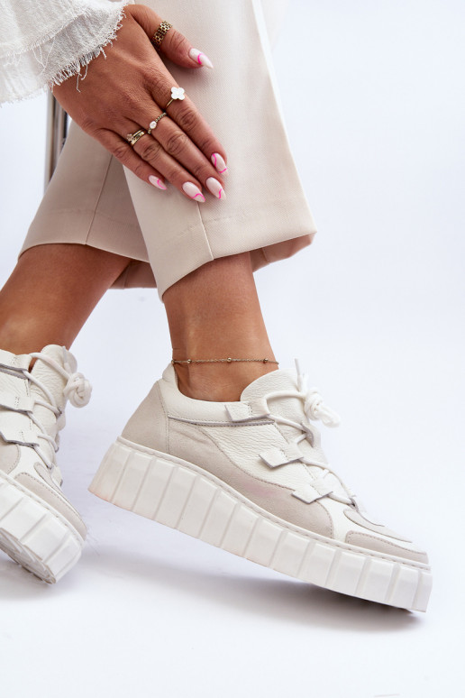   tenisky s platformou M01/1 Zazoo slonová kost