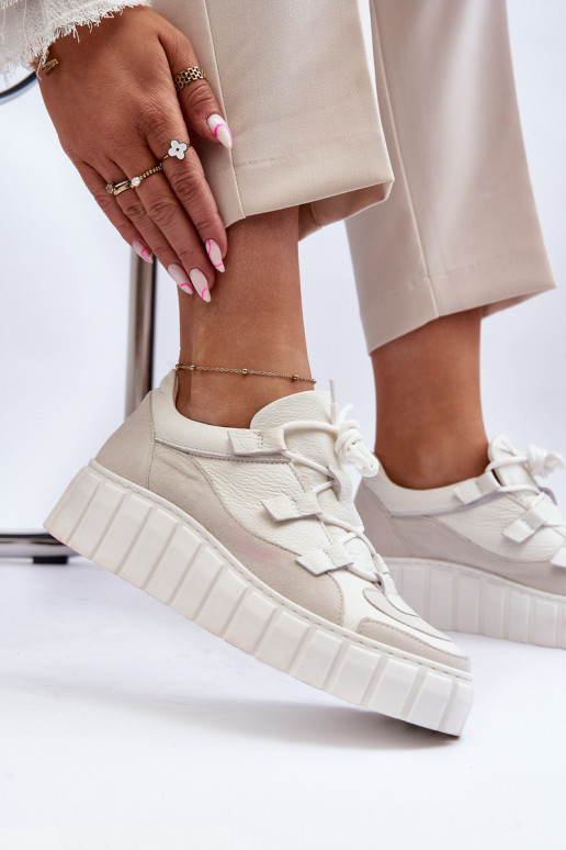   tenisky s platformou M01/1 Zazoo slonová kost