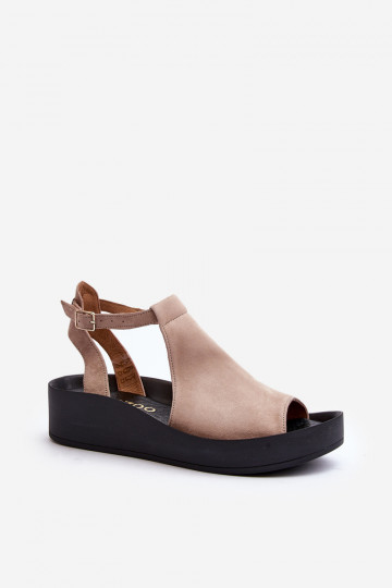 Zazoo 2914 Dámské semišové sandály béžové