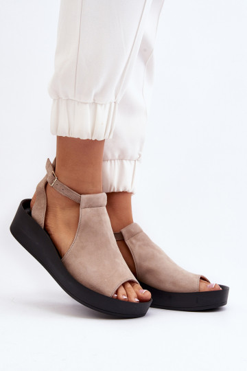 Zazoo 2914 Dámské semišové sandály béžové 2