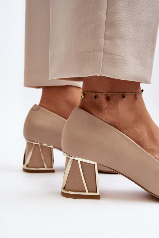 Elegantní styl Obuv s ornamenty Laura Messi 2740 béžové Elegantní styl Obuv s ornamenty Laura Messi 2740 béžové