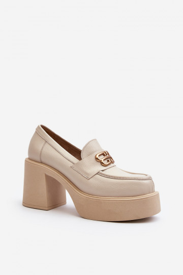 Zazoo 20170 boty   s podpatky slonová kost 2