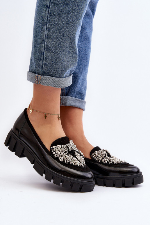 Lakované mokasíny  Laura Messi 2785 Černé