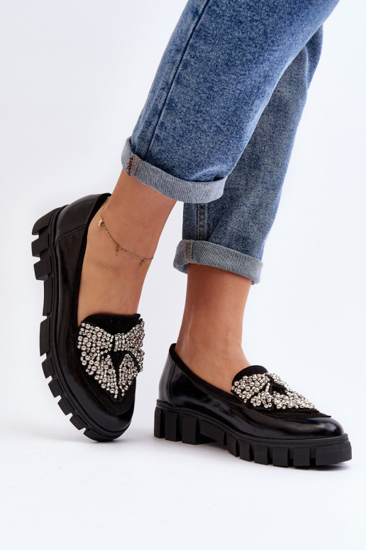 Lakované mokasíny  Laura Messi 2785 Černé