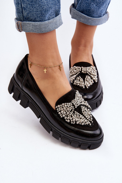 Lakované mokasíny  Laura Messi 2785 Černé