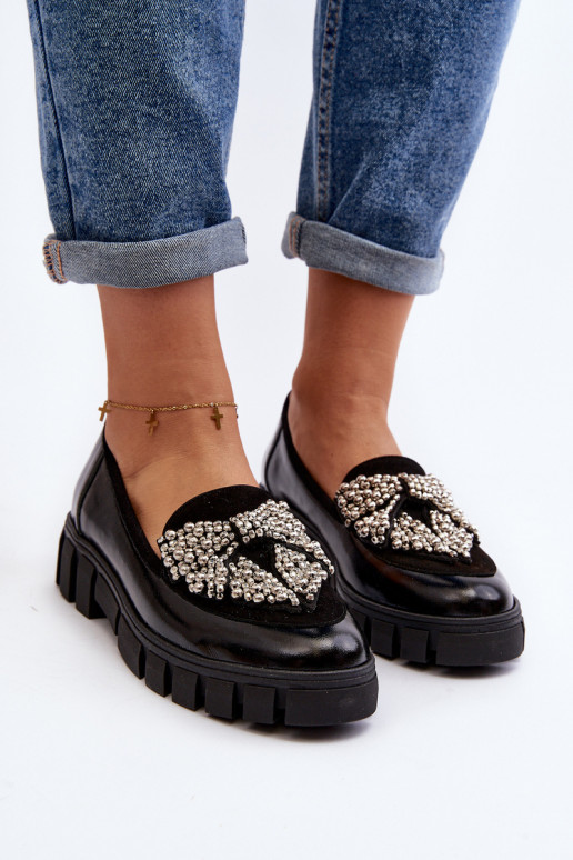 Lakované mokasíny  Laura Messi 2785 Černé