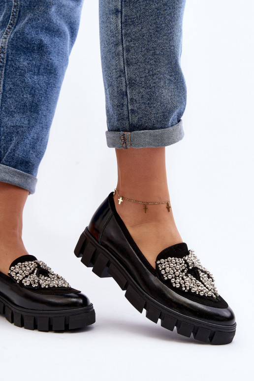 Lakované mokasíny  Laura Messi 2785 Černé