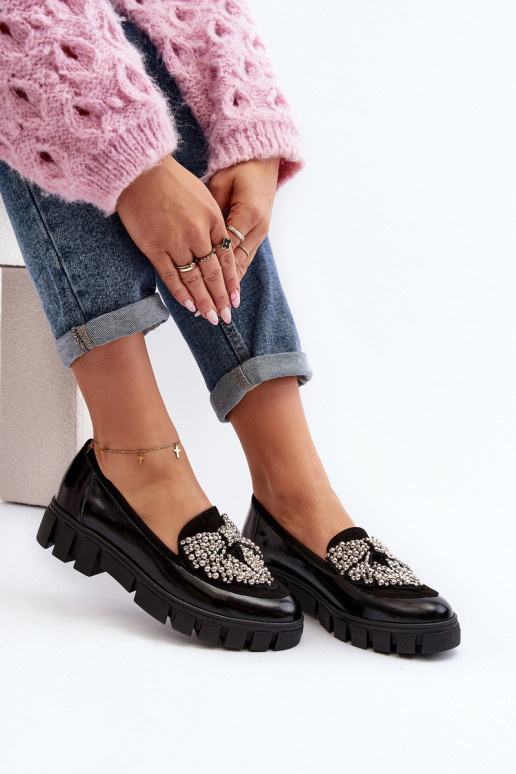 Lakované mokasíny  Laura Messi 2785 Černé