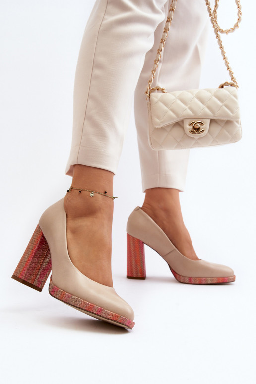 Obuv s podpatky Laura Messi 2746 slonová kost Obuv s podpatky Laura Messi 2746 slonová kost