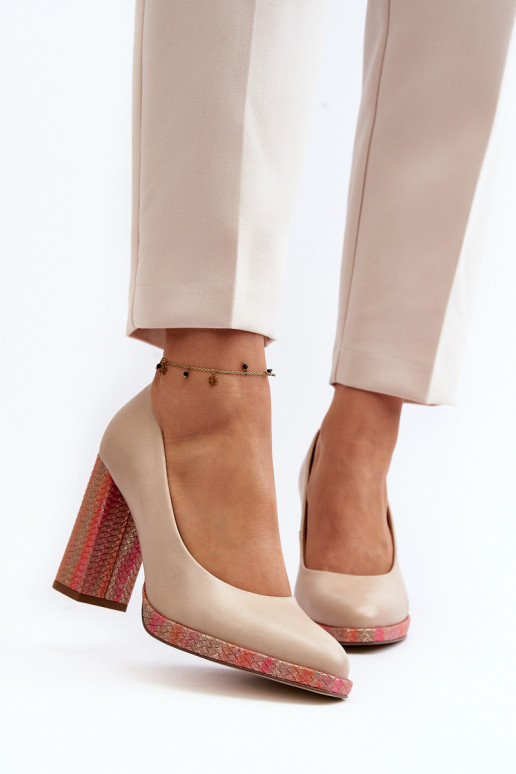 Obuv s podpatky Laura Messi 2746 slonová kost Obuv s podpatky Laura Messi 2746 slonová kost