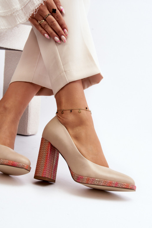 Obuv s podpatky Laura Messi 2746 slonová kost Obuv s podpatky Laura Messi 2746 slonová kost