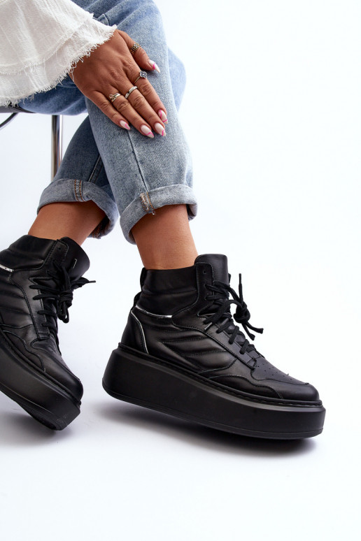 Zazoo 3392/X   tenisky s platformou Černé Zazoo 3392/X   tenisky s platformou Černé