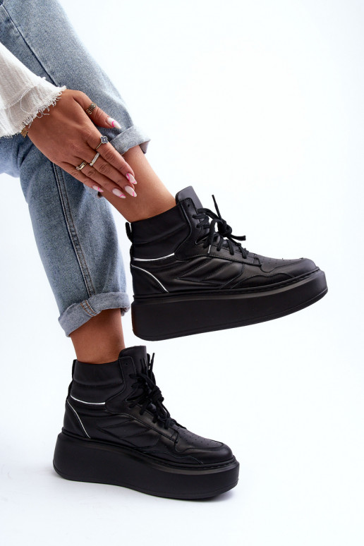 Zazoo 3392/X   tenisky s platformou Černé Zazoo 3392/X   tenisky s platformou Černé