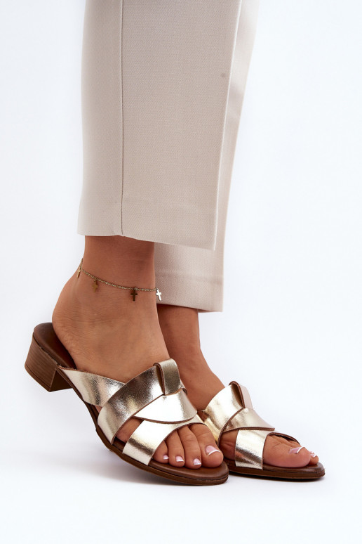 Zazoo 40236 Pantofle  na nízkém podpatku zlaté barvy