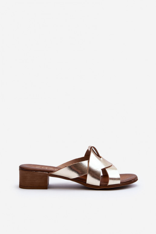 Zazoo 40236 Pantofle  na nízkém podpatku zlaté barvy