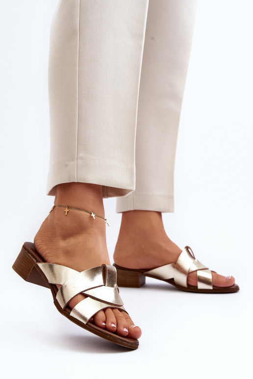 Zazoo 40236 Pantofle  na nízkém podpatku zlaté barvy