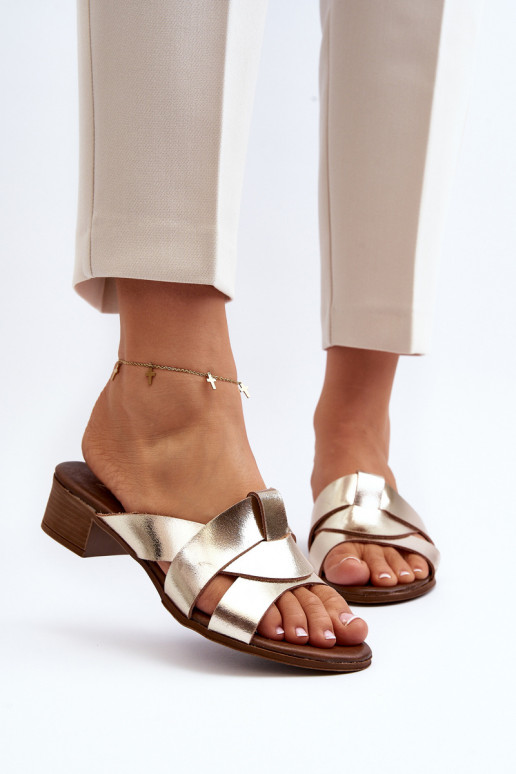 Zazoo 40236 Pantofle  na nízkém podpatku zlaté barvy