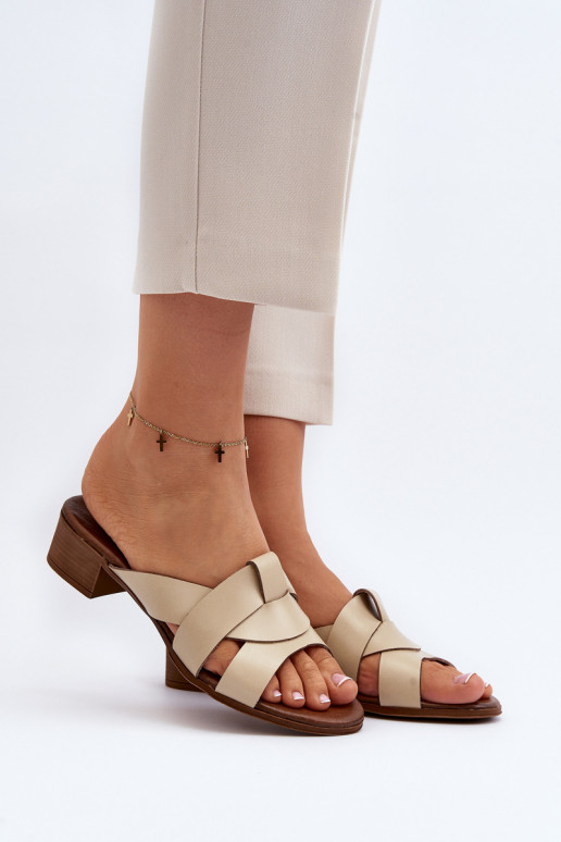 Zazoo 40236 Pantofle  na nízkém podpatku béžové