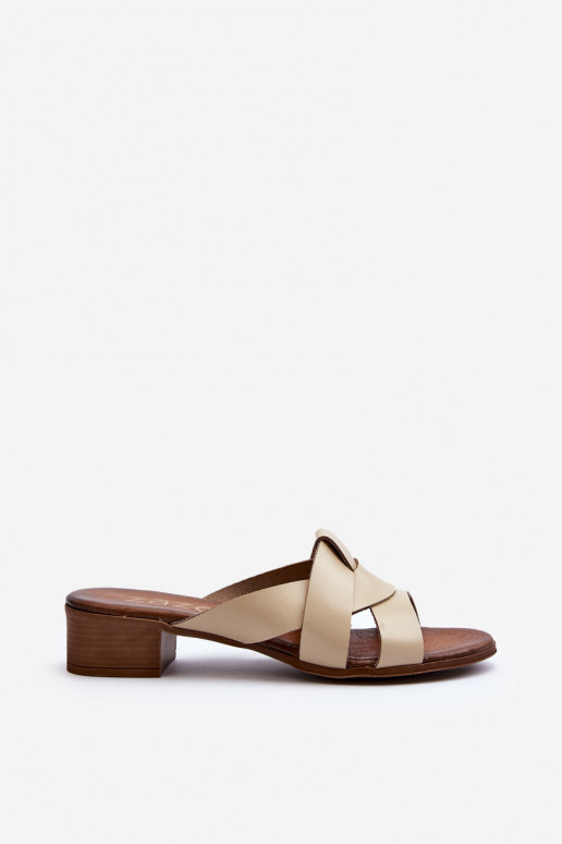 Zazoo 40236 Pantofle  na nízkém podpatku béžové