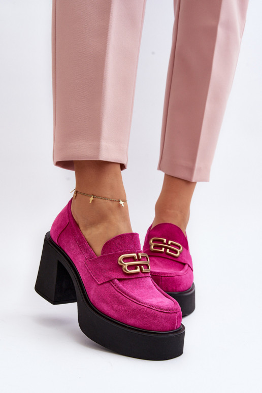 Zazoo 20170 boty ze semiše  s podpatky růžová Zazoo 20170 boty ze semiše  s podpatky růžová