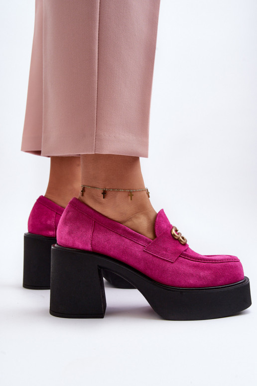 Zazoo 20170 boty ze semiše  s podpatky růžová Zazoo 20170 boty ze semiše  s podpatky růžová