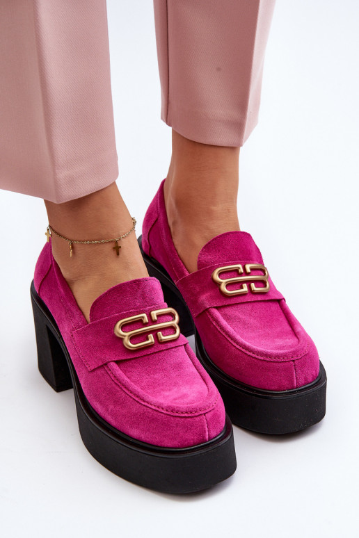 Zazoo 20170 boty ze semiše  s podpatky růžová Zazoo 20170 boty ze semiše  s podpatky růžová