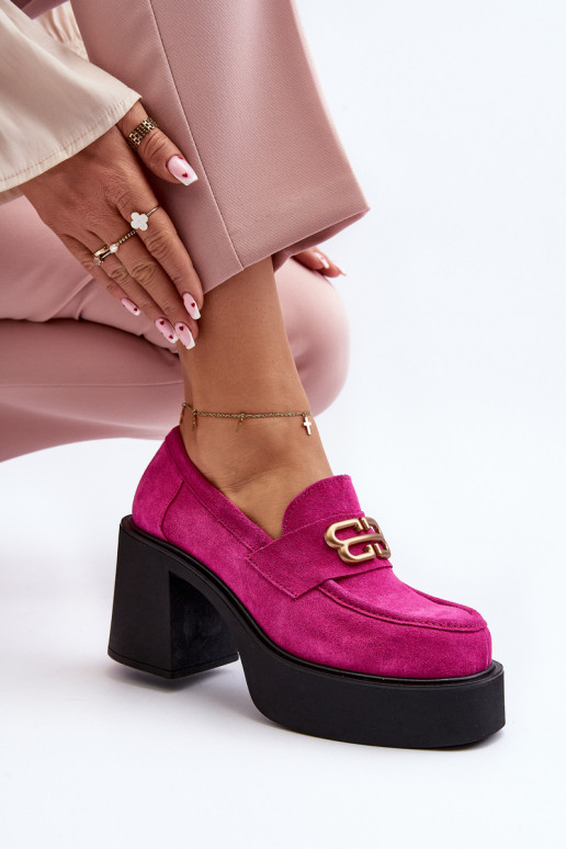 Zazoo 20170 boty ze semiše  s podpatky růžová Zazoo 20170 boty ze semiše  s podpatky růžová