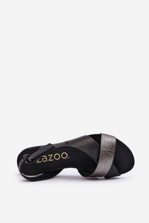 Zazoo 40141 Dámské sandály se samolepicími uzávěry Černé Zazoo 40141 Dámské sandály se samolepicími uzávěry Černé