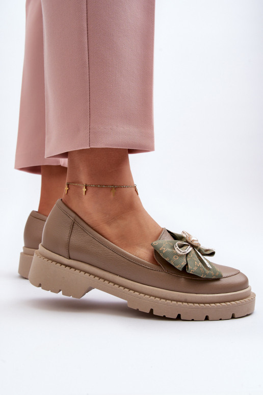 mokasíny se stuhami Laura Messi 2787 béžové   mokasíny se stuhami Laura Messi 2787 béžové