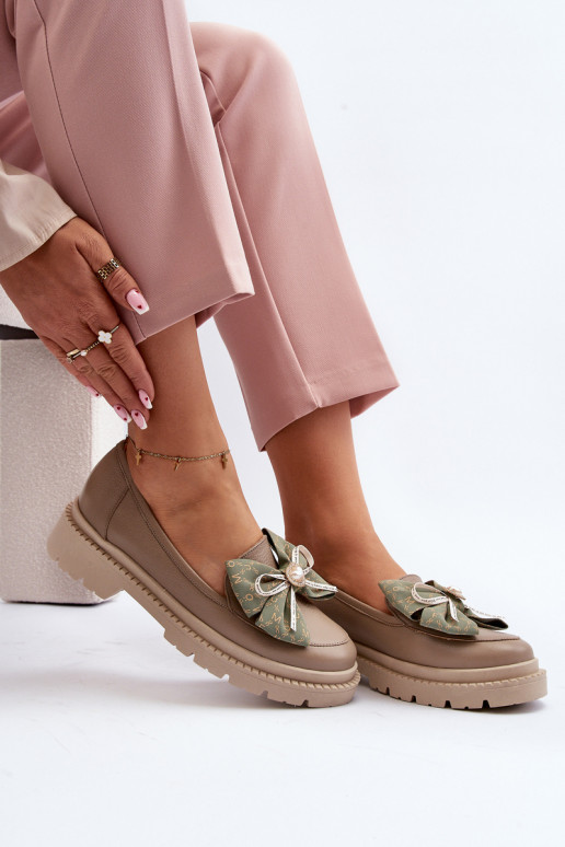 mokasíny se stuhami Laura Messi 2787 béžové   mokasíny se stuhami Laura Messi 2787 béžové