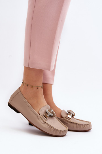 Dámské mokasíny s ornamenty Laura Messi 2761 béžové 2