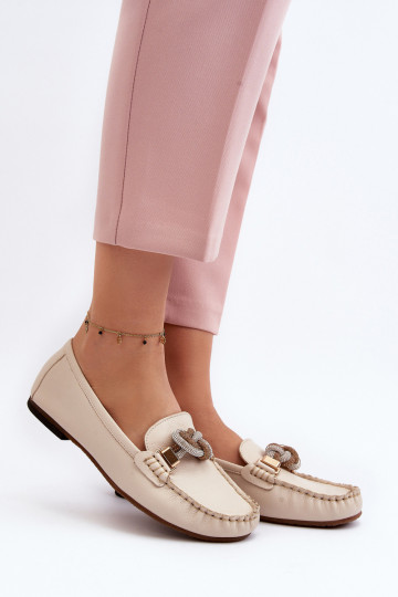 Dámské mokasíny s ornamenty Laura Messi 2761 slonová kost 2