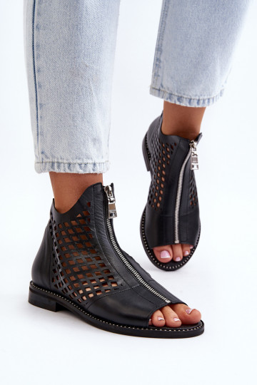Zazoo 977/L  Ažurové sandály  Černé