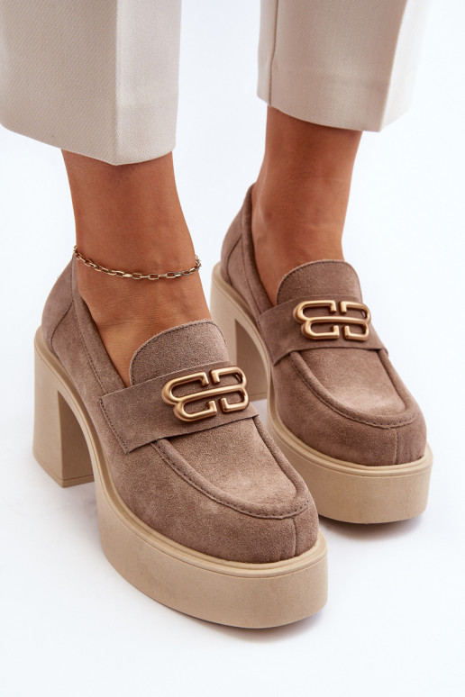 Zazoo 20170 boty ze semiše  s podpatky béžové Zazoo 20170 boty ze semiše  s podpatky béžové