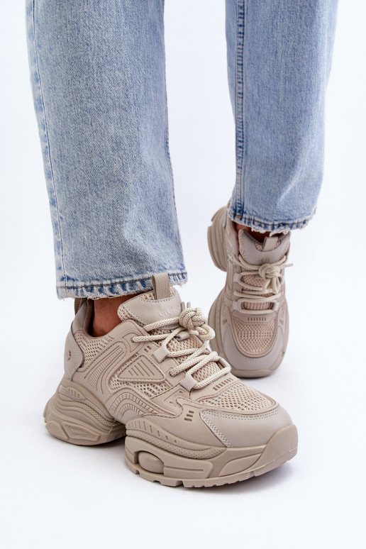 Tenisky s módní masivní podrážkou GOE NN2N4046 béžové Tenisky s módní masivní podrážkou GOE NN2N4046 béžové