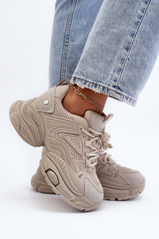 Tenisky s módní masivní podrážkou GOE NN2N4046 béžové Tenisky s módní masivní podrážkou GOE NN2N4046 béžové