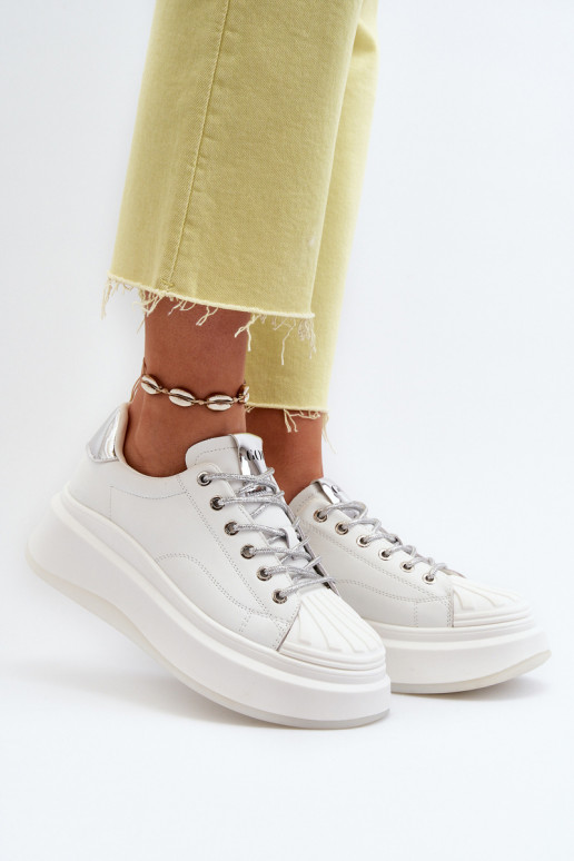 Tenisky  s platformou GOE NN2N4033 bílé  Tenisky  s platformou GOE NN2N4033 bílé