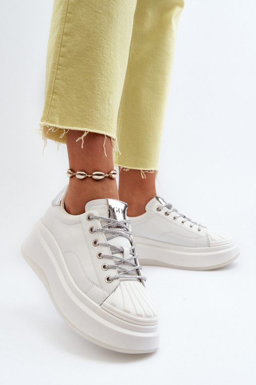 Tenisky  s platformou GOE NN2N4033 bílé  Tenisky  s platformou GOE NN2N4033 bílé