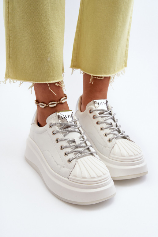 Tenisky  s platformou GOE NN2N4033 bílé  Tenisky  s platformou GOE NN2N4033 bílé