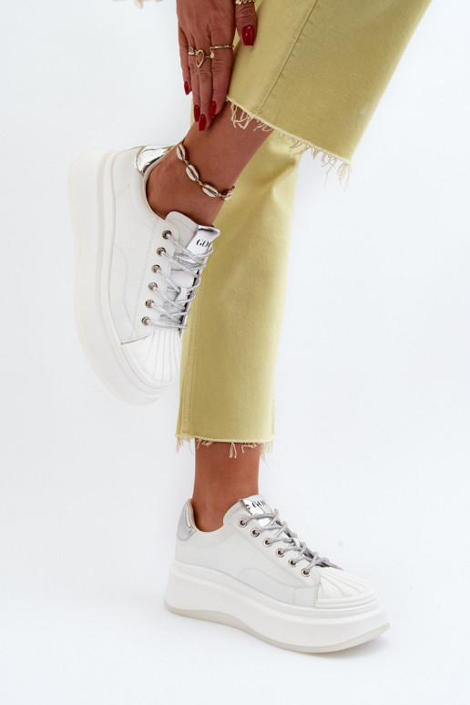 Tenisky  s platformou GOE NN2N4033 bílé  Tenisky  s platformou GOE NN2N4033 bílé