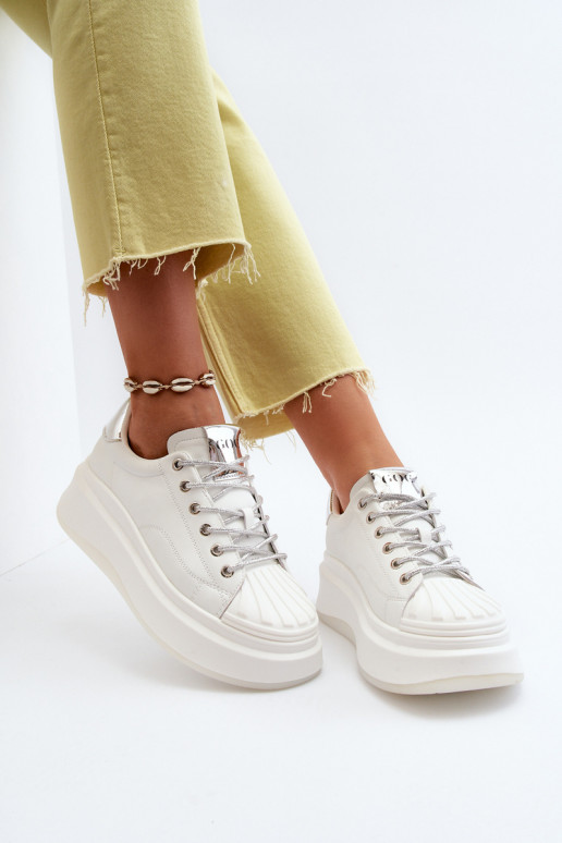 Tenisky  s platformou GOE NN2N4033 bílé  Tenisky  s platformou GOE NN2N4033 bílé