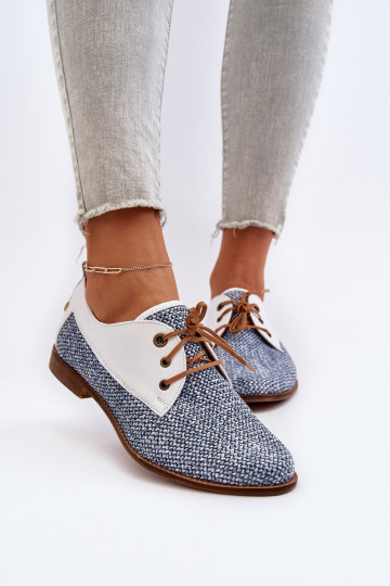 boty  s širokými podpatky  06461-17 modrá