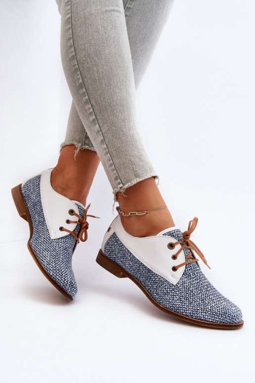 boty  s širokými podpatky  06461-17 modrá  boty  s širokými podpatky  06461-17 modrá