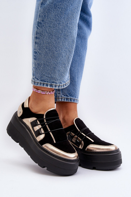 Zazoo 1833 Tenisky   s módní masivní podrážkou Černé Zazoo 1833 Tenisky   s módní masivní podrážkou Černé