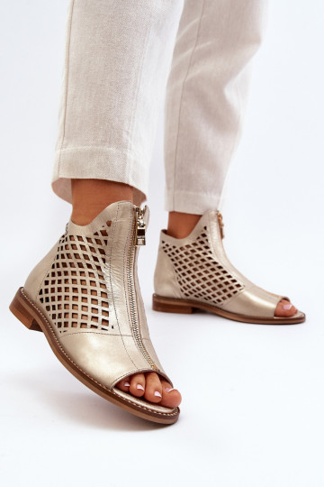 Zazoo 977/L  Ažurové sandály  zlaté barvy