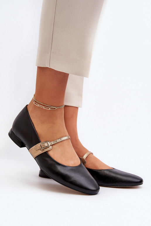 baleríny  s širokými podpatky Laura Messi 2774 Černé